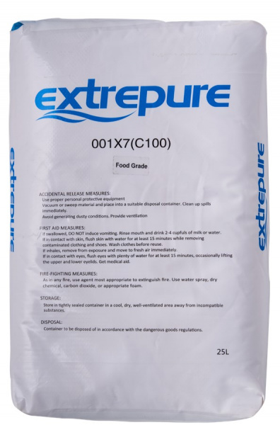 Катионообменная смола Extrepure 001х7 Na FG мешок 25л/20кг